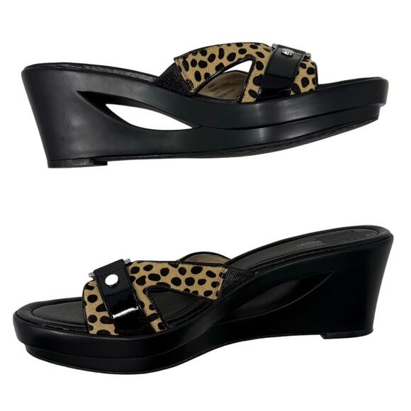 Calvin Klein Rebah Wedge Sandals Women’s 9.5 Leopard Print Open Toe - Picture 8 of 8